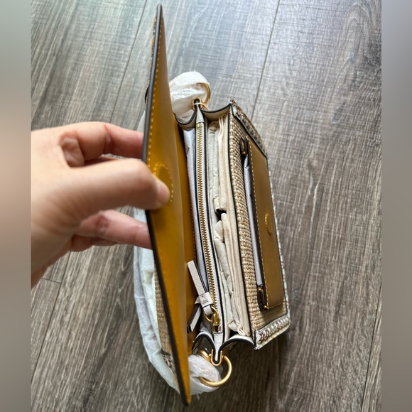 Tory Burch Robinson Trimmed Straw Convertible Bags - Picture 4 of 9